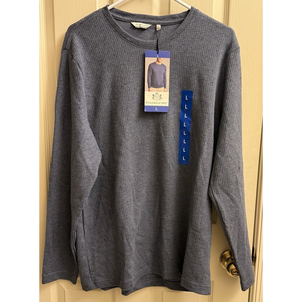 English Laundry Men's Long Sleeve Shirt Large Blue 1805101 NWT